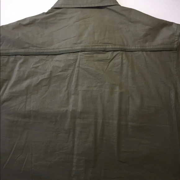 Max Men’s Short Sleeve Button Down Shirt Patched Army Green M - Picture 7 of 11